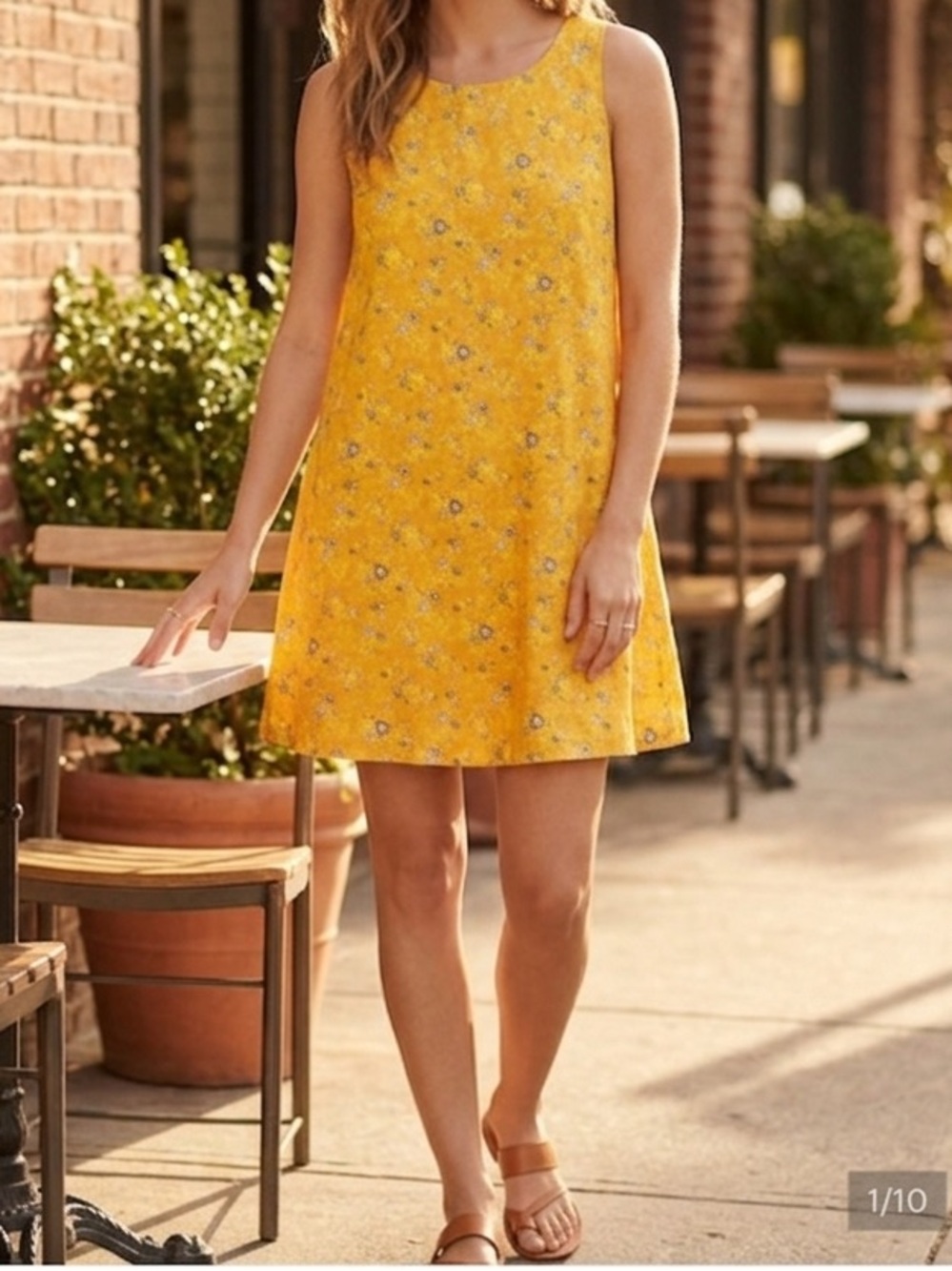 Rachel Zoe Yellow Floral Sleeveless Mini Shift Dress — Size XS